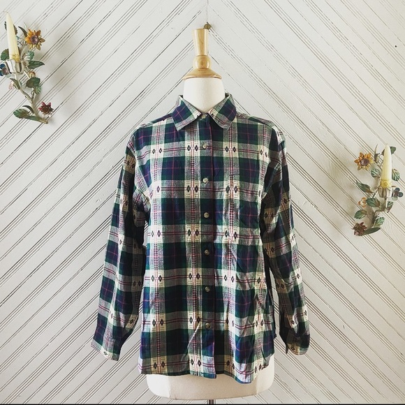 Vintage Plaid Camping Button Down